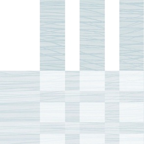 modern coastal plaid large scale grasscloth texture light blue white stripes