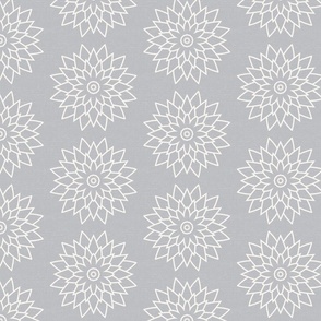 Abstract Water Lilly French Gray and Cream White with Linen Texture