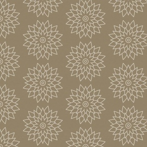 Abstract Water Lilly Tonal Taupe Gray with Light Linen Texture