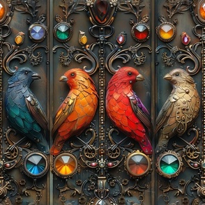 Steampunk Colorful Birds