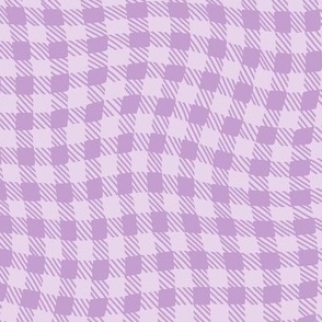 Wavy Gingham Checkerboard (Lilac)