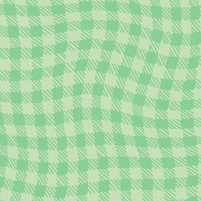 Wavy Gingham Checkerboard (Mint Green)