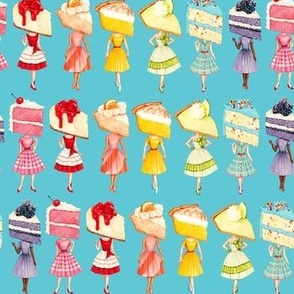 Rainbow Cake Head Pin-Ups - Blue