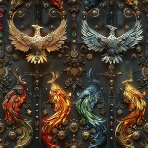 Steampunk Gears and Birds