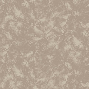 Beige Neutral Pine Tree Branches // Medium Scale // Warm Monochromatic Textural Naturalistic Design