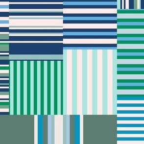 Patchwork Stripes (Blues & Greens)