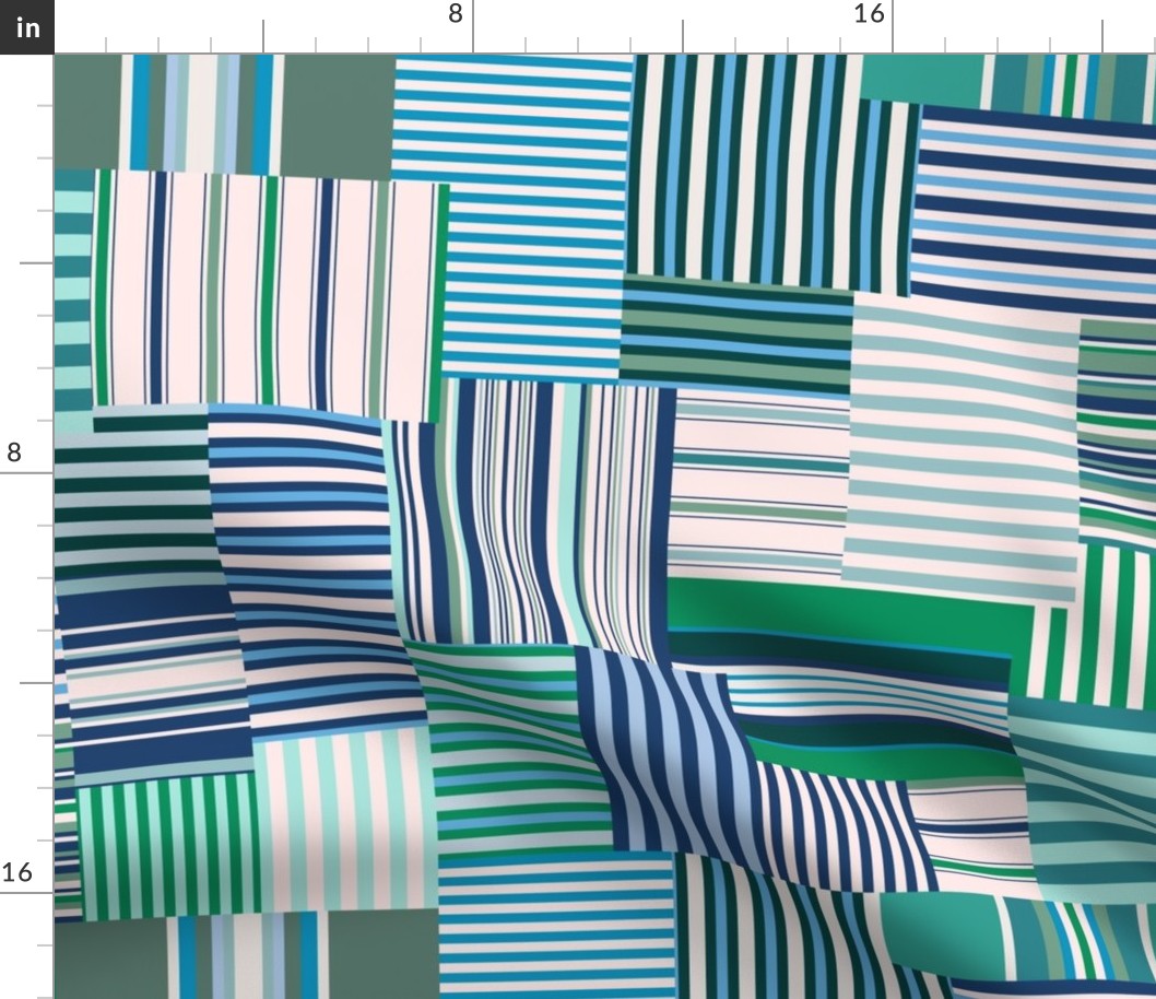 Patchwork Stripes (Blues & Greens)