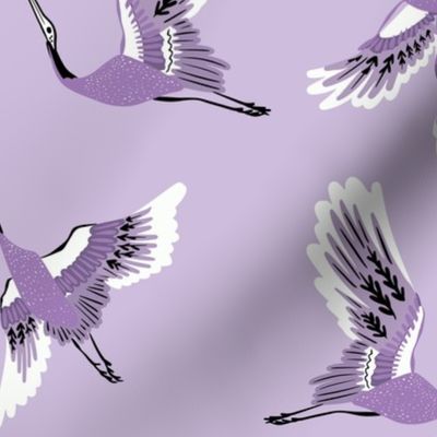 Monochrome Lavender Patagonian Birds large scale_1