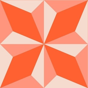 Tangerine Mid Century Tile Star | Large