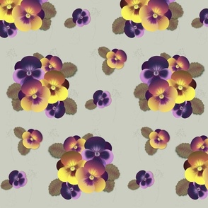 pansy scatter medium- lt. sage