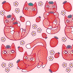 strawpurry cats milkshake pink