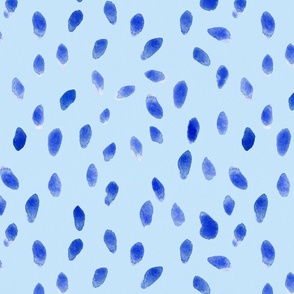 7x7-inch Apple Blossom – Blue watercolor petals