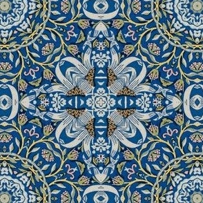 Blue White Gold Moroccan Tile