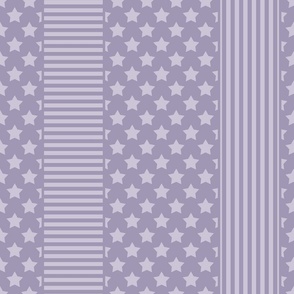  lilac gray combined pattern striped patchwork with stars