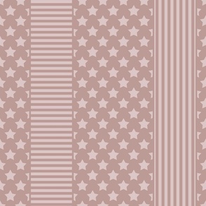 Beige combined striped patchwork pattern with stars