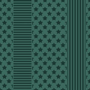 green combined pattern in the style of patchwork stripes stars 