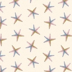 starfish in cream and pink - small scale