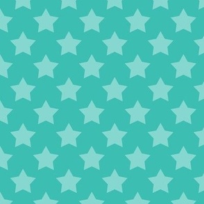   simple with stars plain bright turquoise pattern 