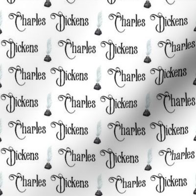 Charles Dickens Name on White