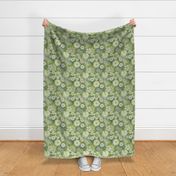 Retro Floral - Green, Medium Scale