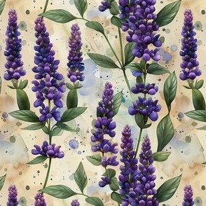 Purple Lavender Floral Flower Pattern Design