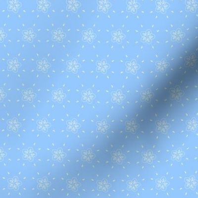 Blue Vintage Floral - Christmas Blue Quilt Blender