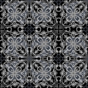 Luxe Baroque Tile Romance (black, gray) (large)