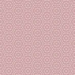 Coastal hexagons in dusty pink -small scale 