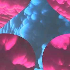 Beautiful Pink Blue Cloud Balls, Nature Photography, Cloud Photgraphy - Jumbo Scale