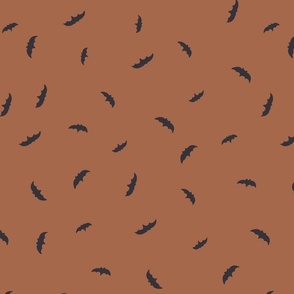 spooky simple collection - minimal bats in sienna brown