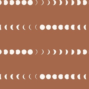 spooky simple collection - moon phase rows in sienna brown