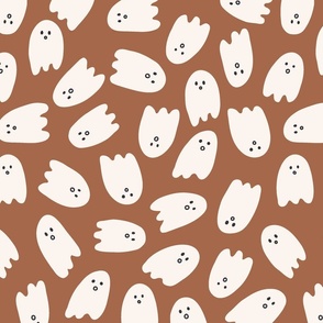 spooky simple collection - simple ghosts in sienna brown