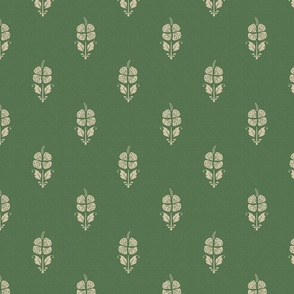 hibiscus scattered block print-ivy green