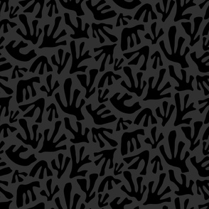 Abstract Black Organic Shapes Print