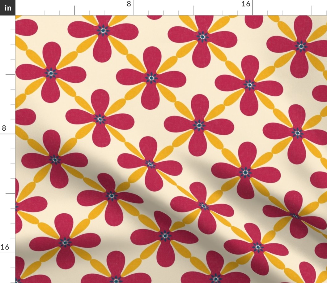 Bold Floral Squares, 6-inch repeat