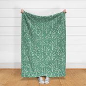 Exotic Palm Trees - Decorative, Tropical Nature in Vintage Emerald Green / Large / Eva Matise