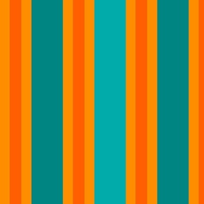 Orange turquoise and teal vertical stripes