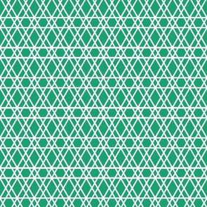 Shamrock Green Geometric with White Lines