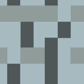 Deconstructed Check in Shades of Gray