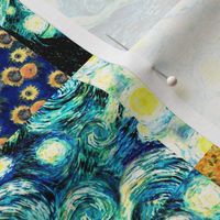 Van Gogh's Starry Night + Sunflowers | Cheater Quilt Blocks