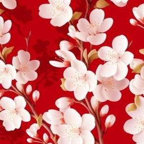 Cherry blossom Scarlet red