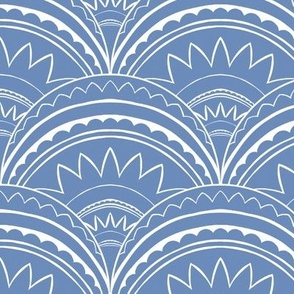 Boho Art Deco 'Mabel' Scallop denim blue Unicolor (M)