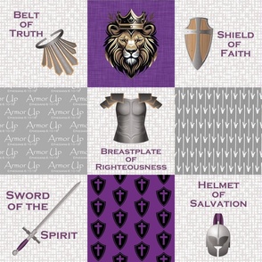 Armor of God Quilt Layout Purple