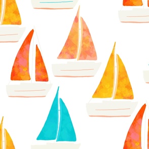 colorful sailboats - XL