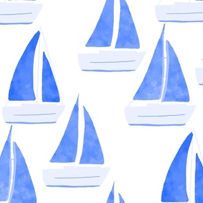 blue sailboats XL