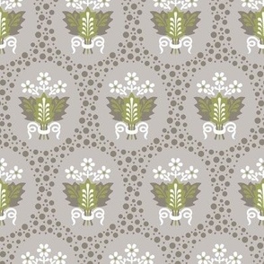 Empire formal floral in neutral tones 