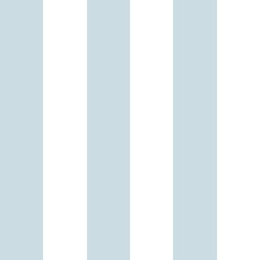 2" Wide Awning Stripe - Medium Scale - Ice Blue and White - Classic Vertical Circus Stripe Perfect for Modern Summer Decor