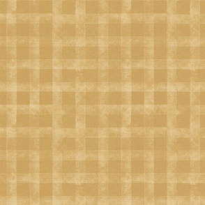 Whimsical wild west - mustard plaid  over a denim textured fabric