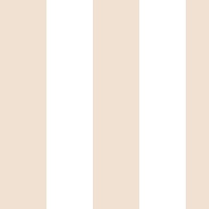 4" Wide Awning Stripe - Large Scale - Almond Beige and White - Classic Vertical Circus Stripe Perfect for Modern Summer Decor