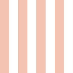 1" Wide Awning Stripe - Small Scale - Rose Pink and White - Classic Vertical Circus Stripe Perfect for Modern Summer Decor